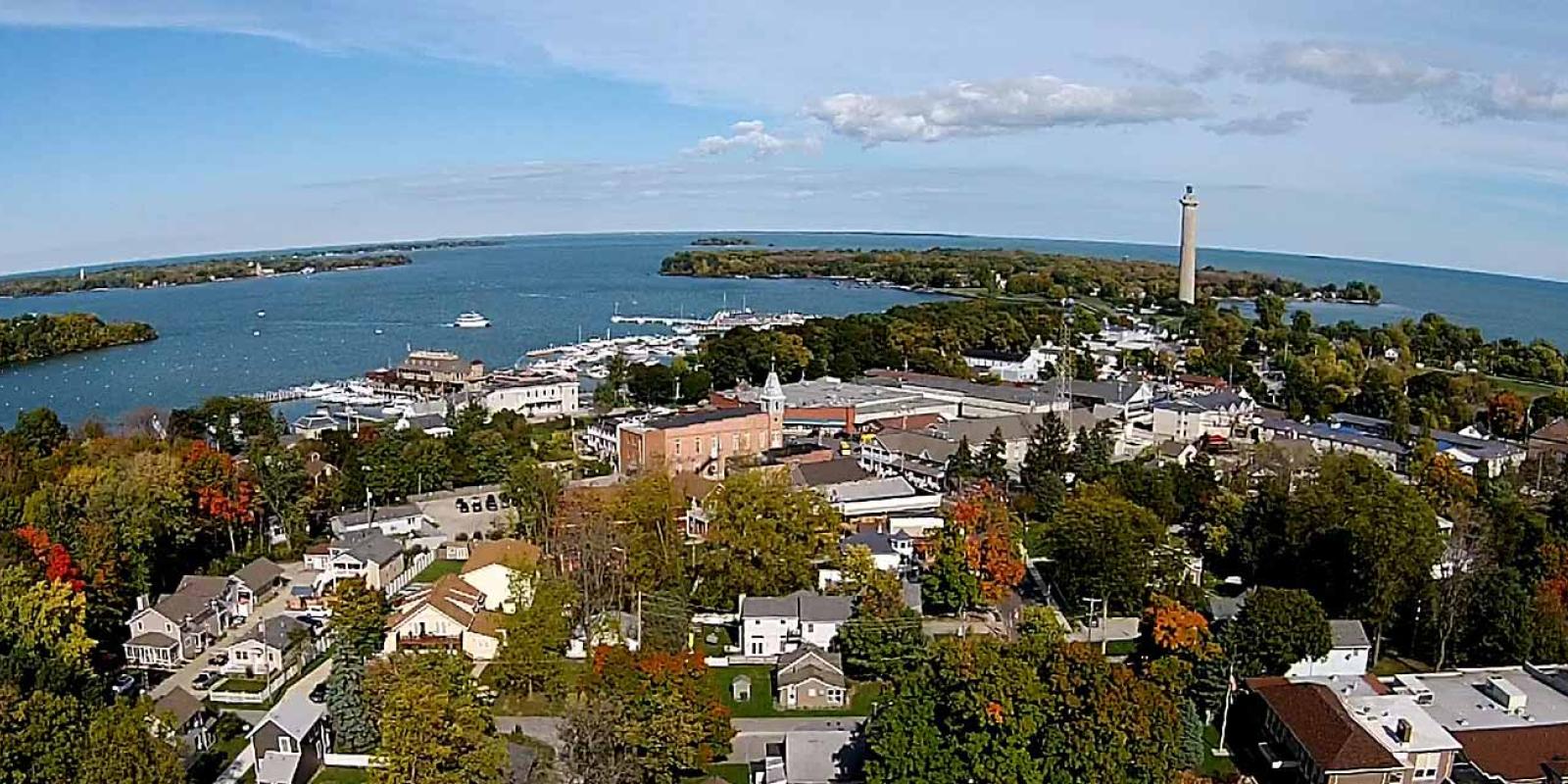 Aerial view of the Village of Put-in-Bay, Ohio